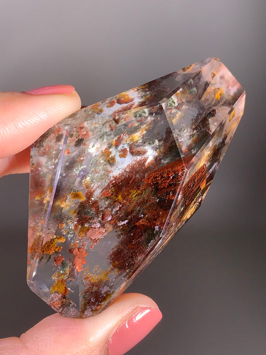Autumn Color Theme Garden Quartz Polished Freeform Crystal from Zambia