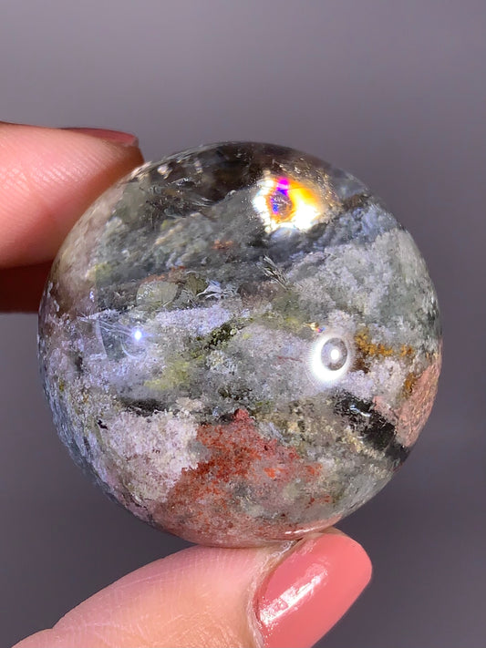 Large Colorful Garden Quartz Sphere from Zambia