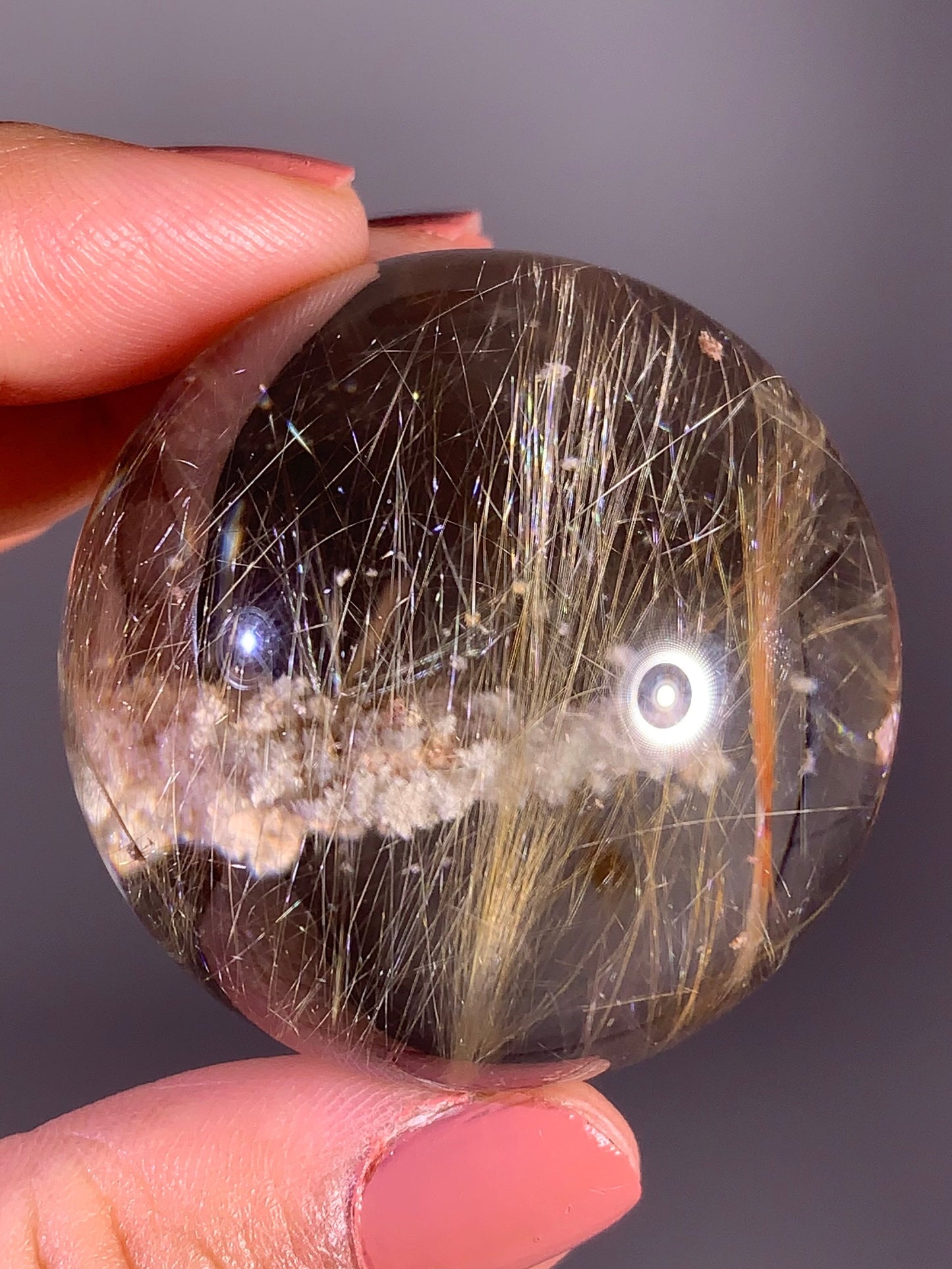 Collector’s Piece Shooting Star Rutile Garden Quartz Sphere – Brazil
