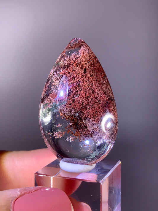 High-Quality Four Season Garden Quartz Polished Teardrop from Brazil