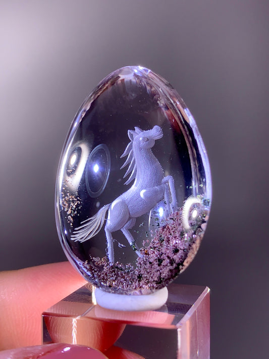 High-Quality Four Season Garden Quartz Carving Polished Teardrop from Brazil