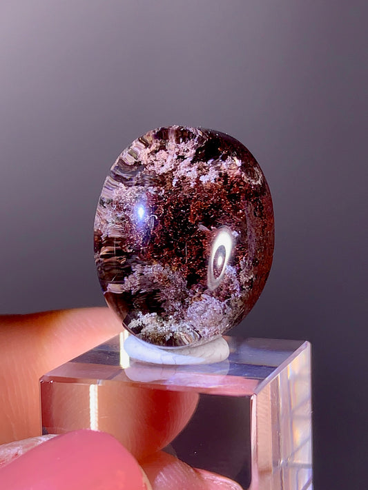 High-Quality Pink & Red Garden Quartz Cabochon from Brazil