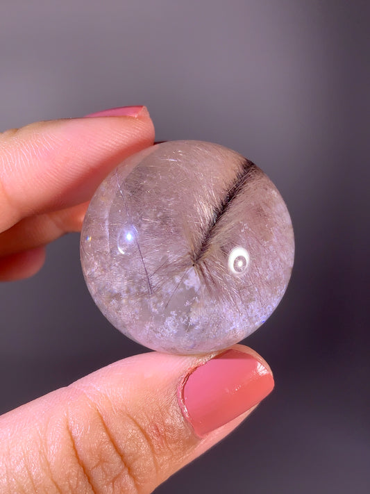 Collector's Grade Rare Bi-Color Pink & Gold Weaving Pattern Rutile Quartz with Snow Garden Sphere | Brazil