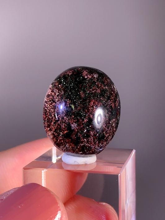 High-Quality Four-Season Garden Quartz with Gold Rutile Cabochon | Brazil