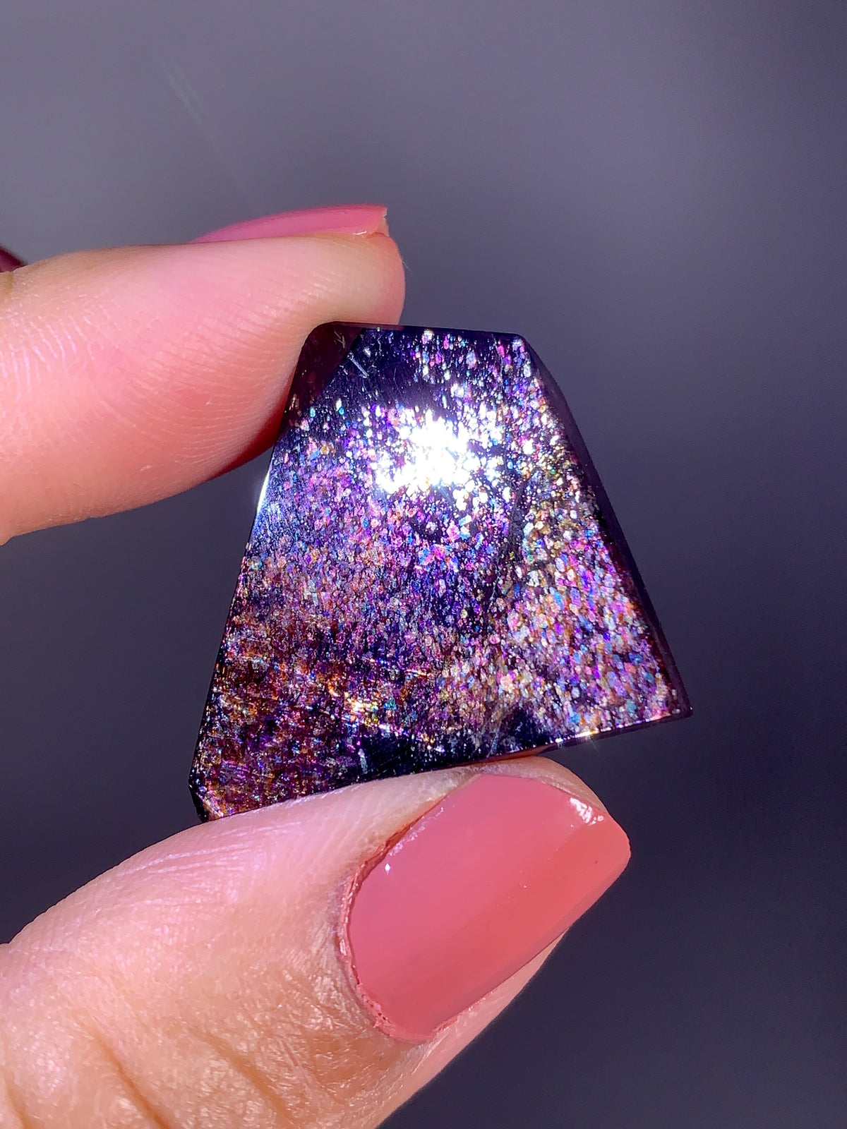High-Grade Galaxy Iolite & Sunstone Bloodshot Freeform from Tanzania