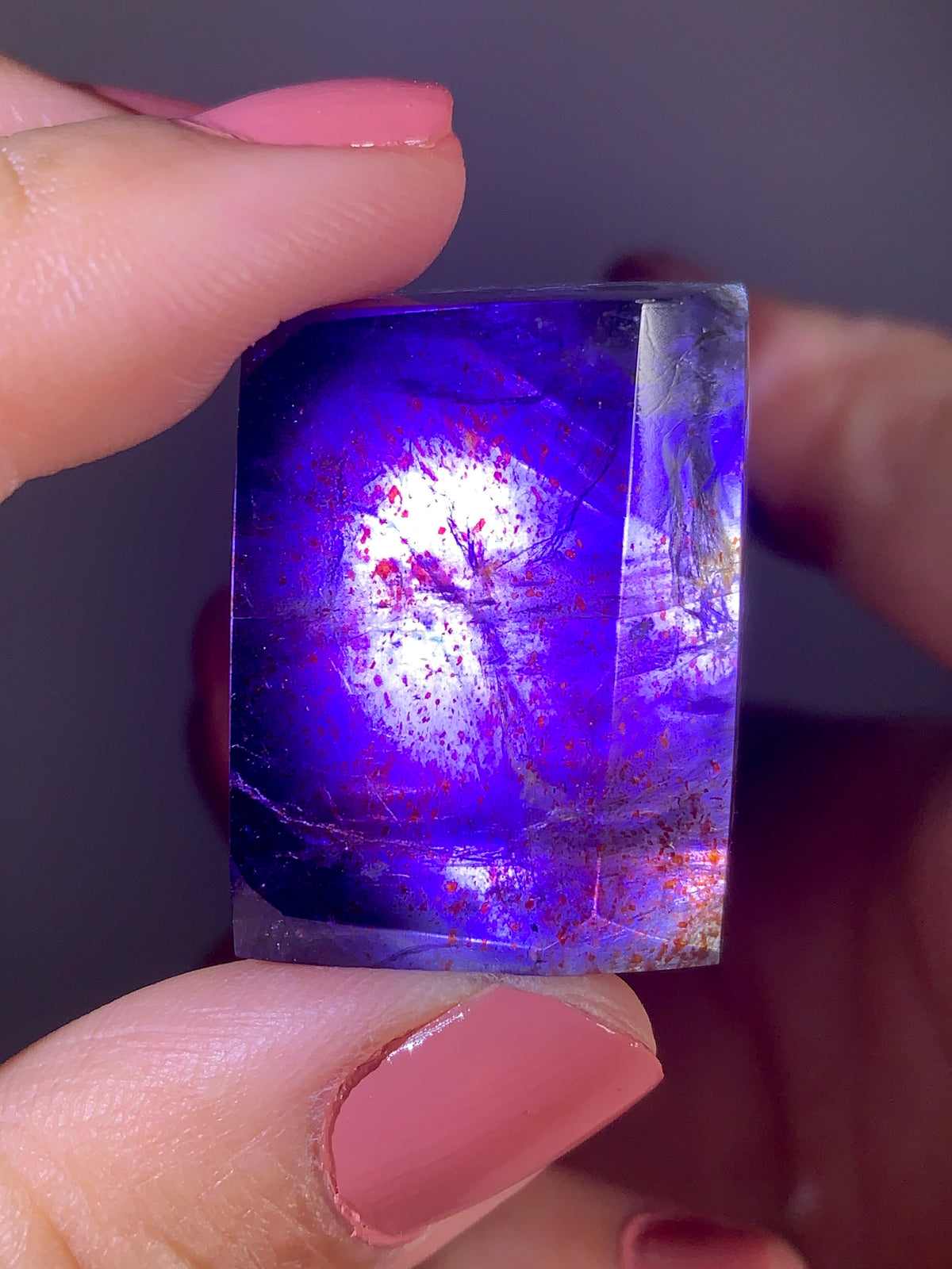 High-Grade Galaxy Iolite & Sunstone Bloodshot Freeform from Tanzania