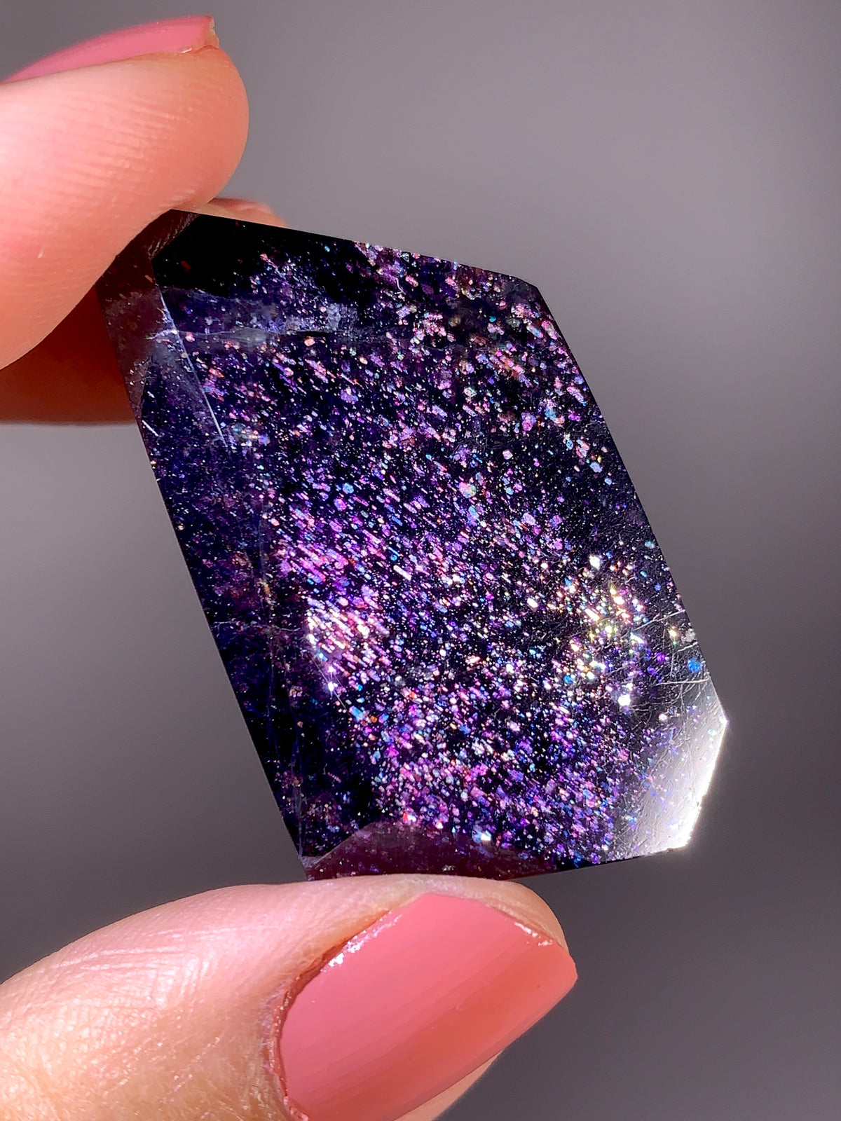 High-Grade Galaxy Iolite & Sunstone Bloodshot Freeform from Tanzania