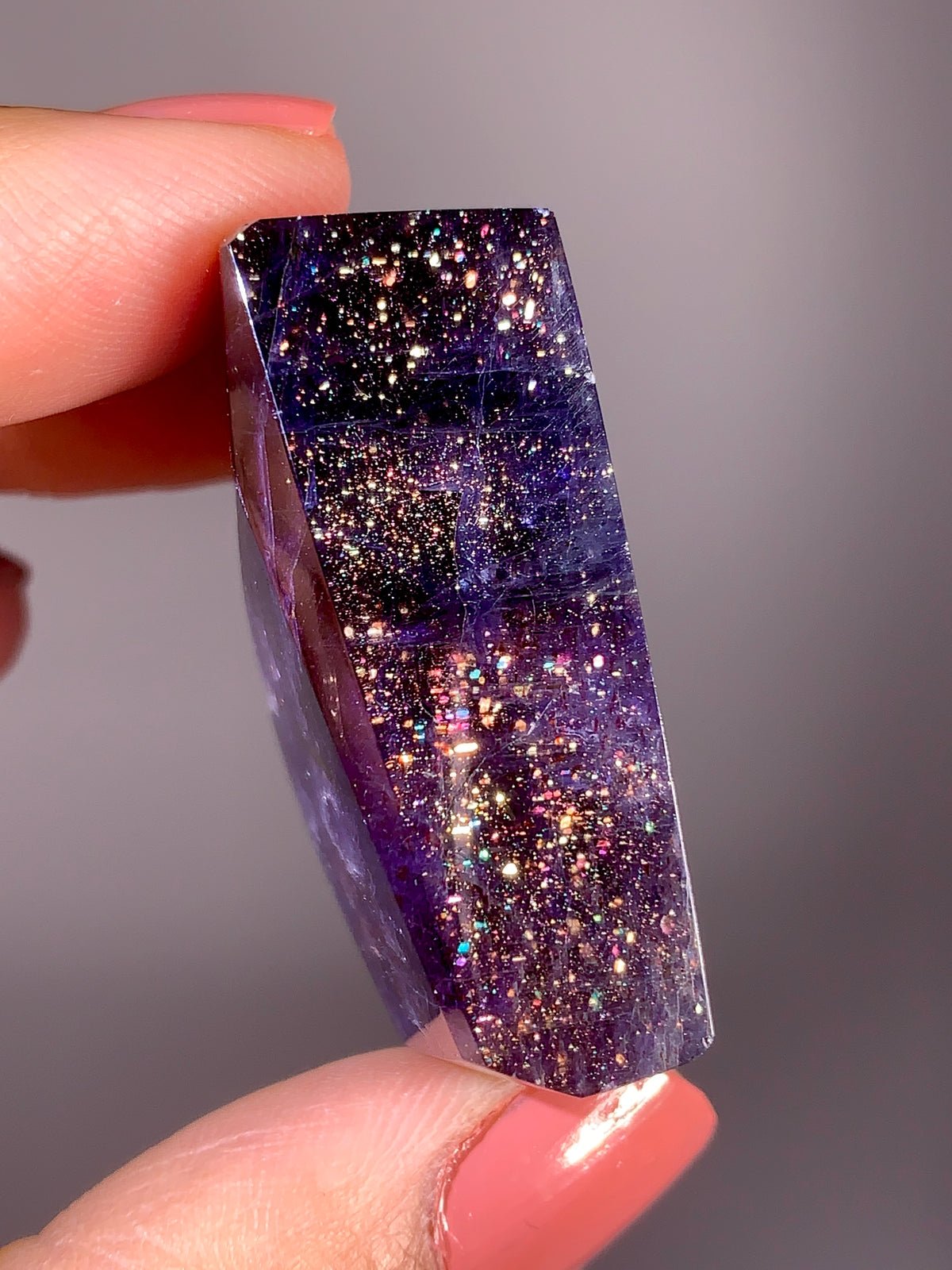 High-Grade Galaxy Iolite & Sunstone Bloodshot Freeform from Tanzania