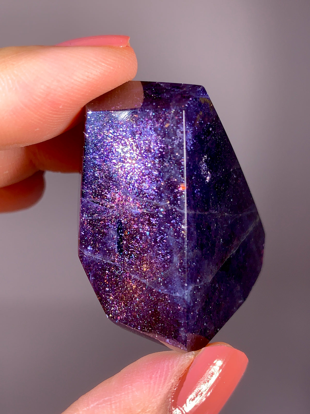 High-Grade Galaxy Iolite & Sunstone Bloodshot Freeform from Tanzania