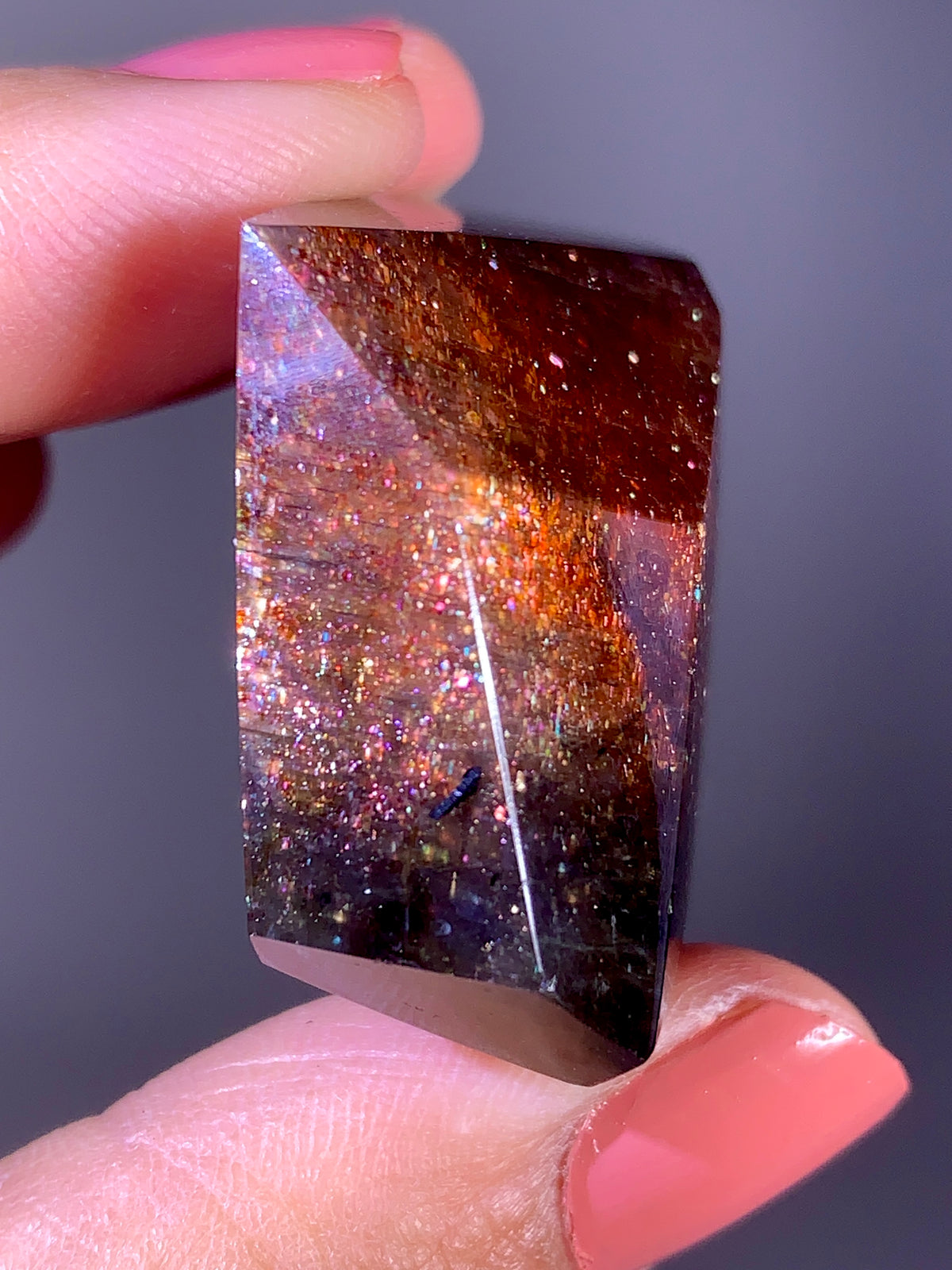 High-Grade Galaxy Iolite & Sunstone Bloodshot Freeform from Tanzania