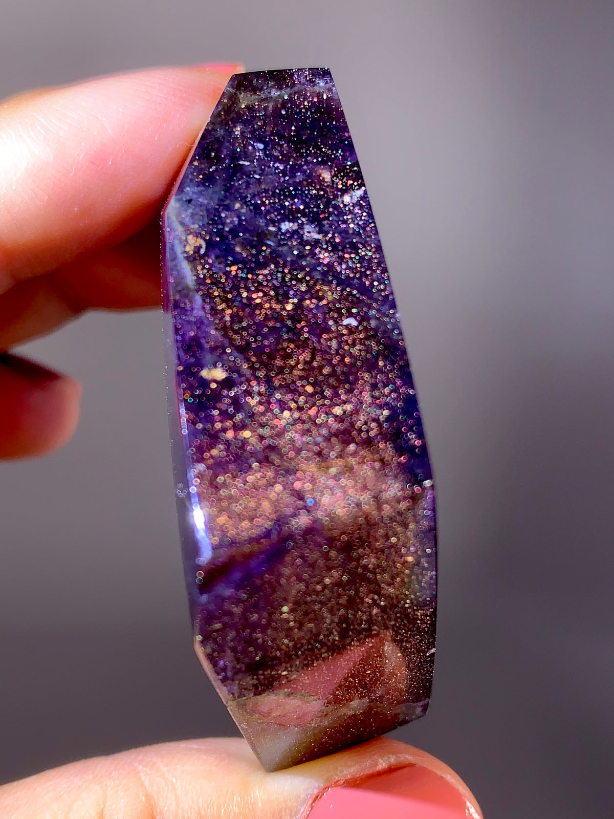 High-Grade Galaxy Iolite & Sunstone Bloodshot Freeform from Tanzania