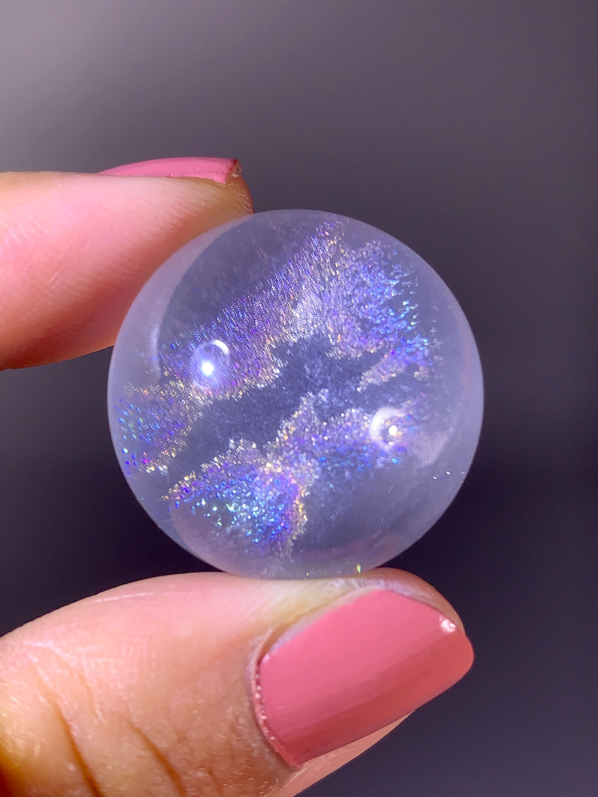 Rainbow Mica Inclusion Quartz Sphere | Mozambique Collector Specimen