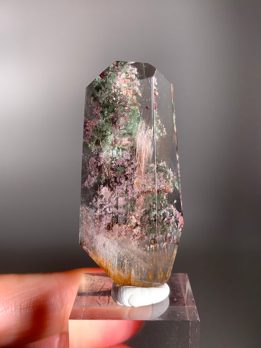 Rare High-Quality Garden Quartz with Pink Rutile from Brazil – Collector’s Crystal