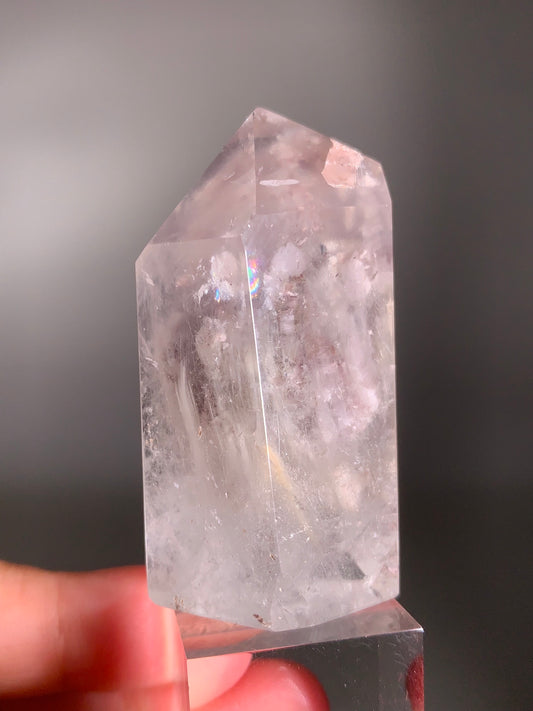 Extremely Rare Pink Lithium with Pink Amphibole, Manifestation, Rutile & Rainbow Inclusions – Collector’s Crystal from Brazil
