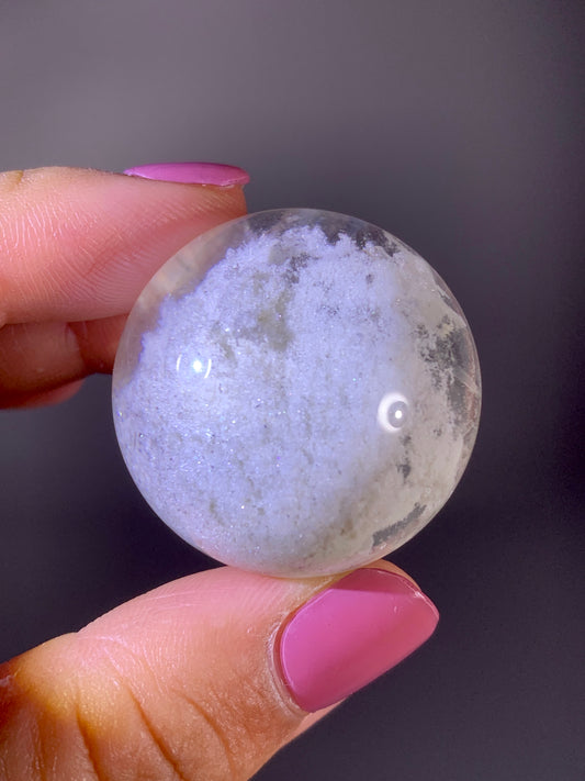 Collector’s Grade Sparkling Pure White Garden Quartz Sphere | Brazil