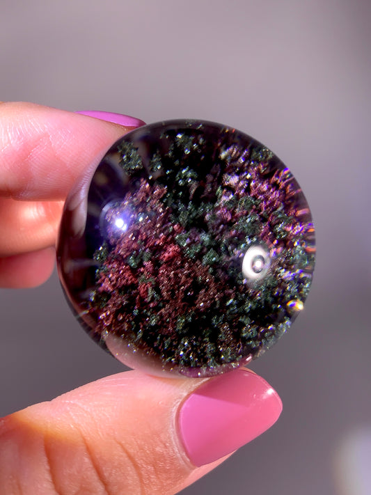 Collector’s Grade Sparkling Deep Red, Pink & Green Four-Season Garden Quartz Sphere | Brazil
