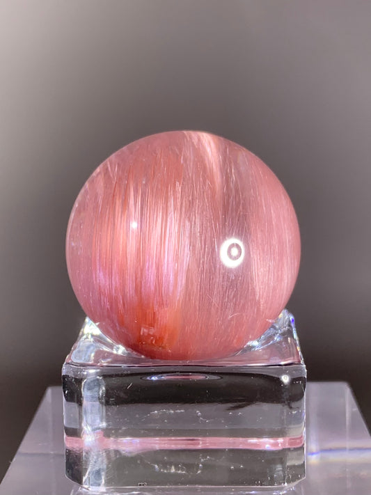 Top-Grade Pink Amphibole Sphere from Brazil – Rare Collector’s Piece