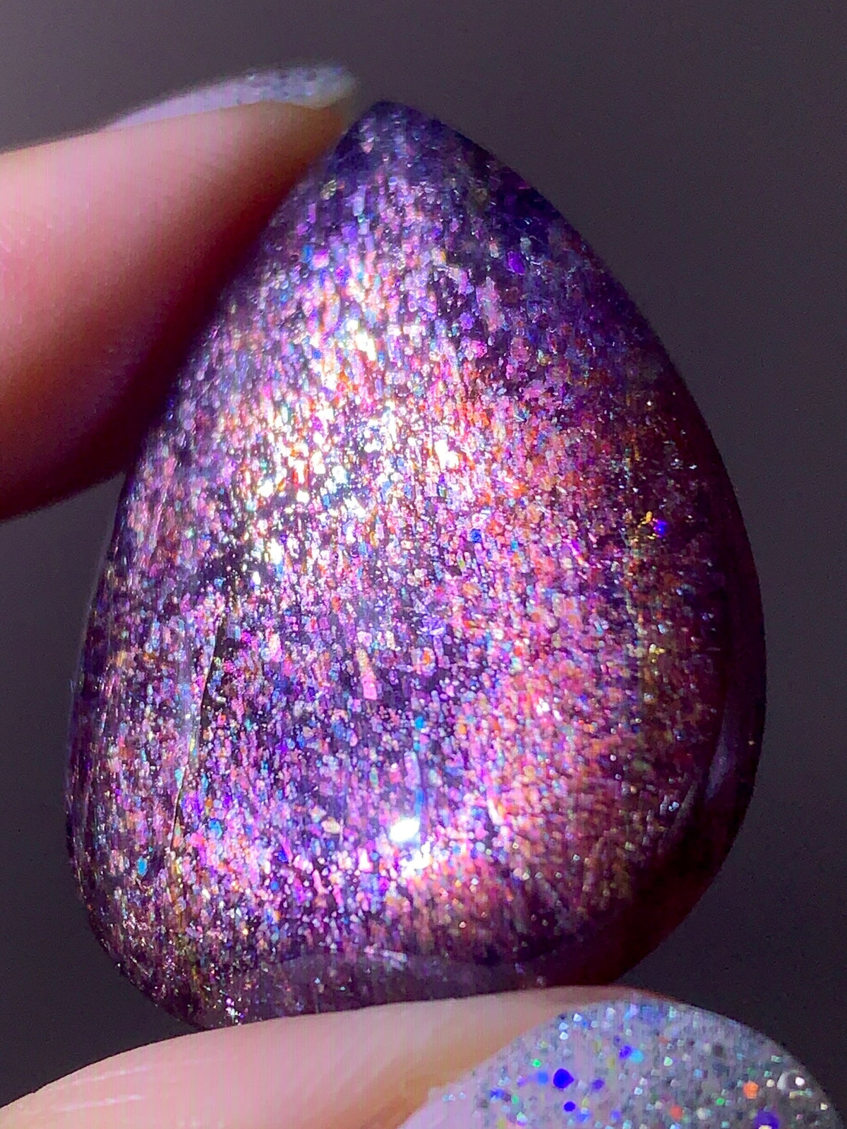 Collector-Grade Galaxy Iolite & Sunstone Bloodshot Double-Sided Cabochon | Tanzania