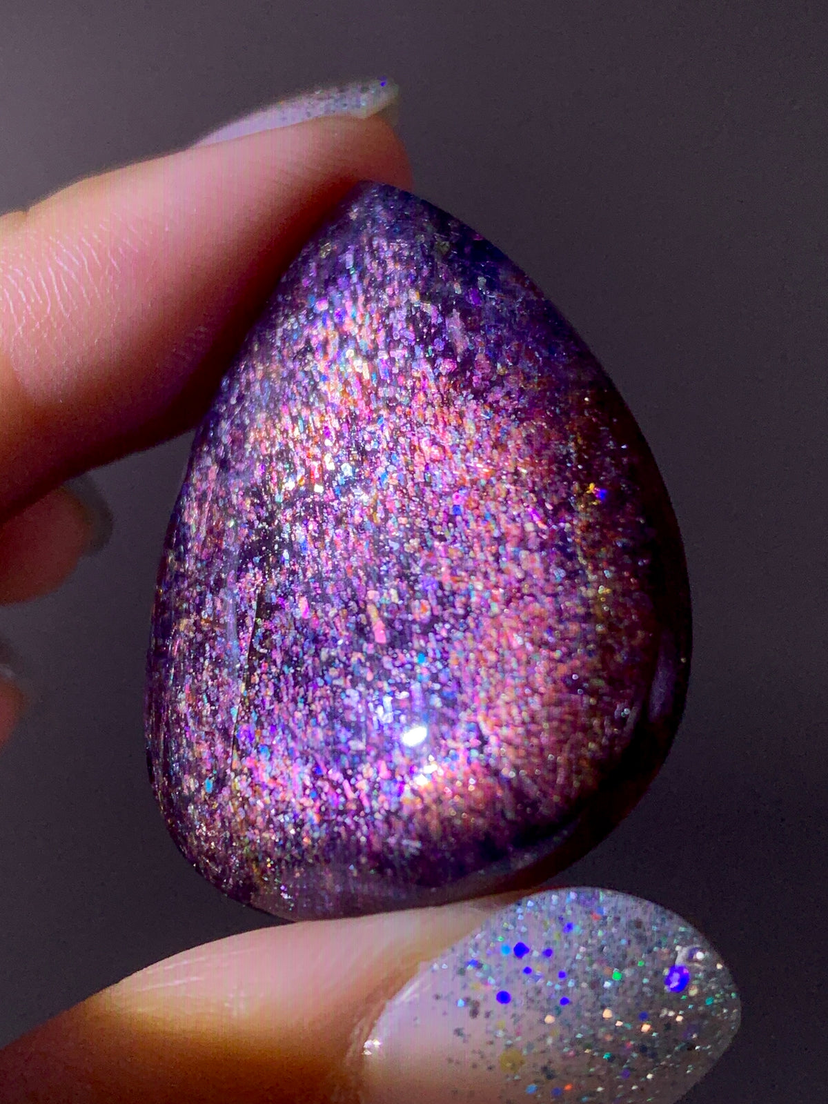 Collector-Grade Galaxy Iolite & Sunstone Bloodshot Double-Sided Cabochon | Tanzania