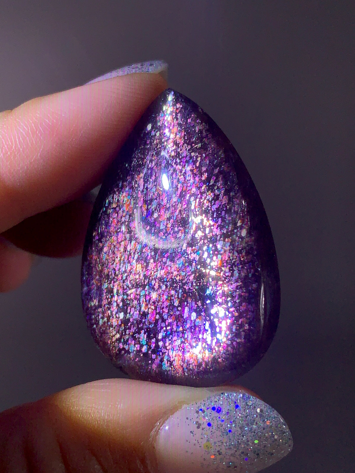 Collector-Grade Galaxy Iolite & Sunstone Bloodshot Double-Sided Cabochon | Tanzania