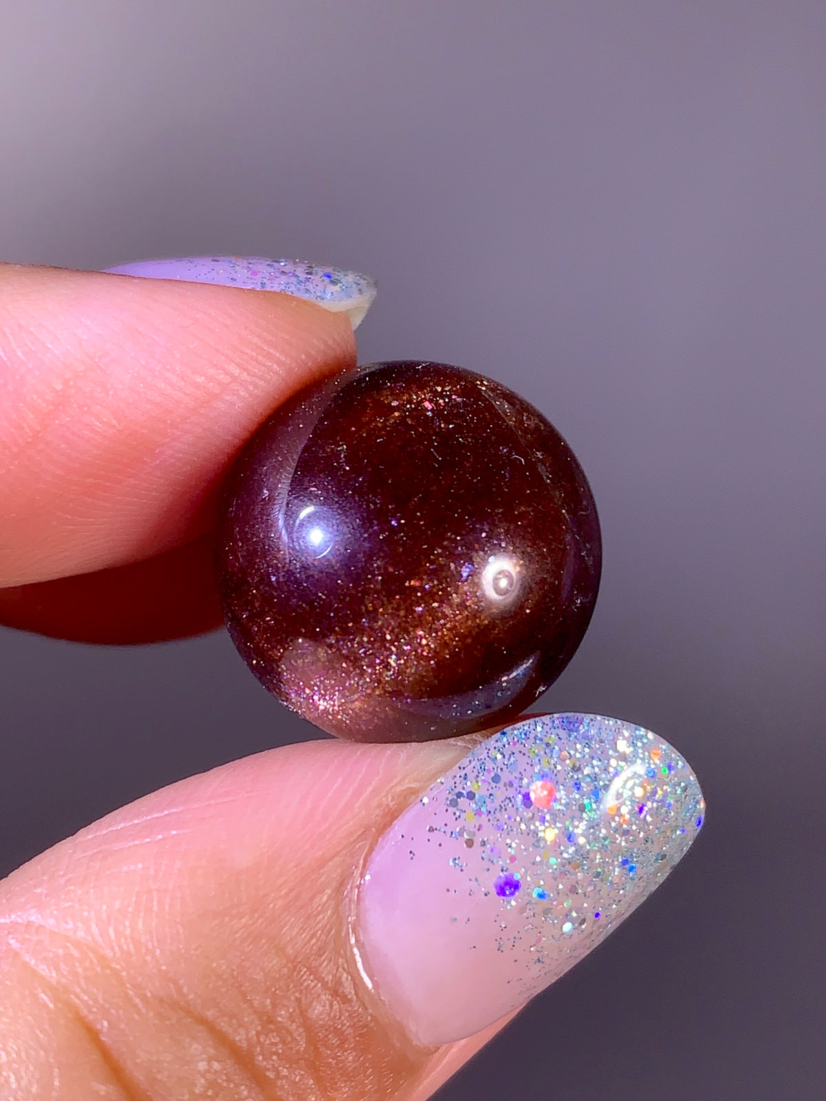 High-Grade Galaxy Iolite & Sunstone Bloodshot Sphere | Tanzania