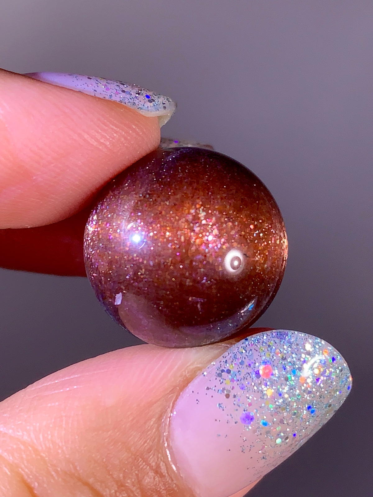 High-Grade Galaxy Iolite & Sunstone Bloodshot Sphere | Tanzania