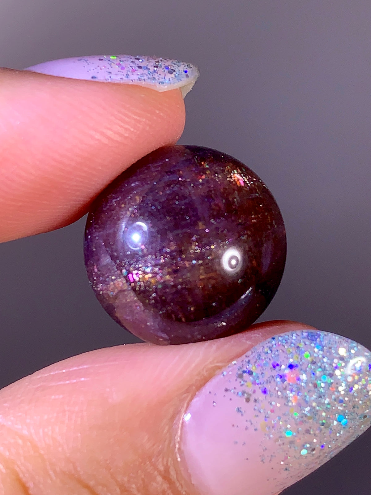 High-Grade Galaxy Iolite & Sunstone Bloodshot Sphere | Tanzania
