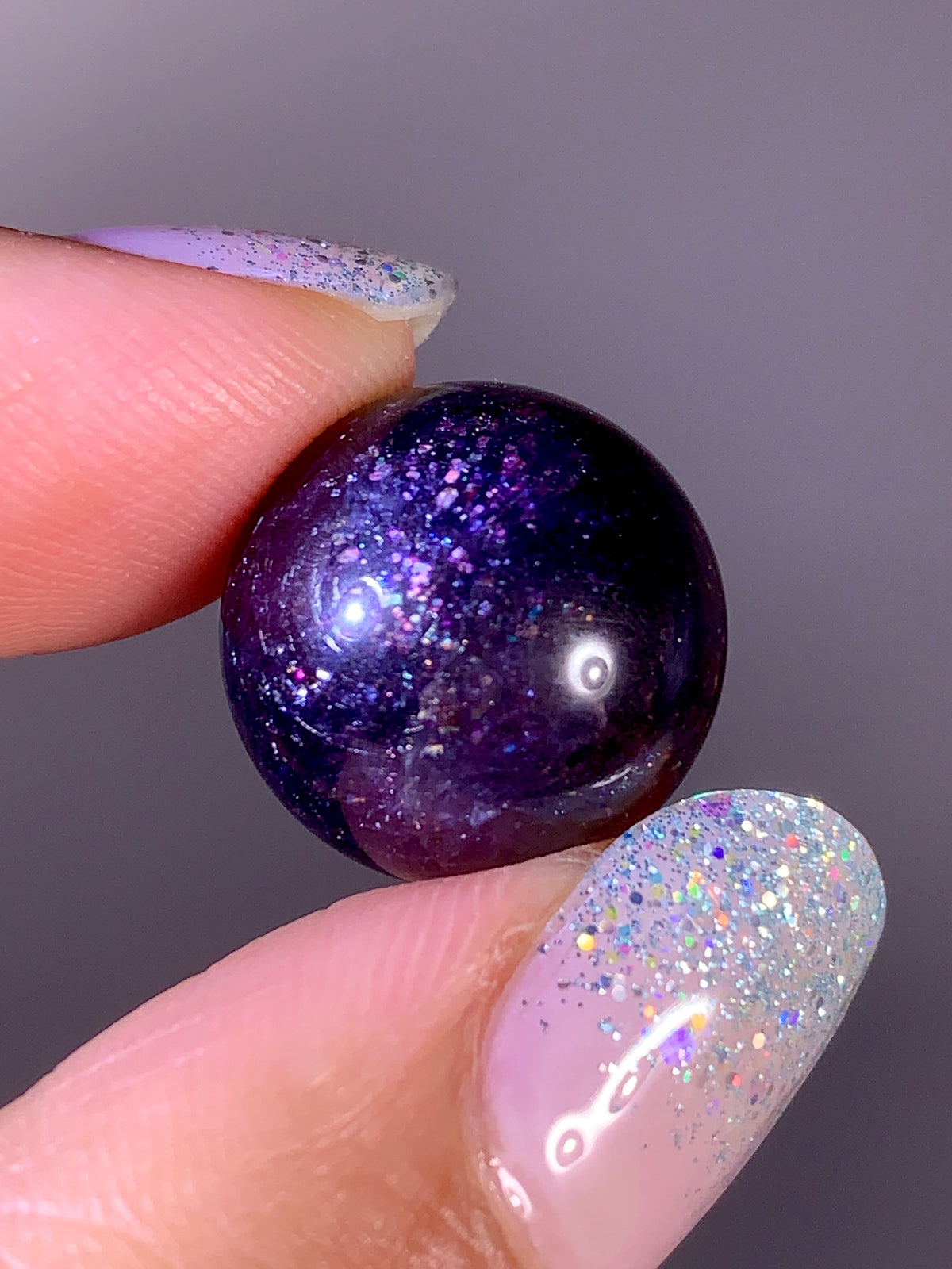 High-Grade Galaxy Iolite & Sunstone Bloodshot Sphere | Tanzania