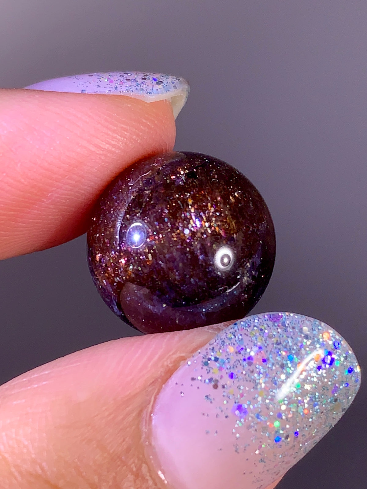 High-Grade Galaxy Iolite & Sunstone Bloodshot Sphere | Tanzania