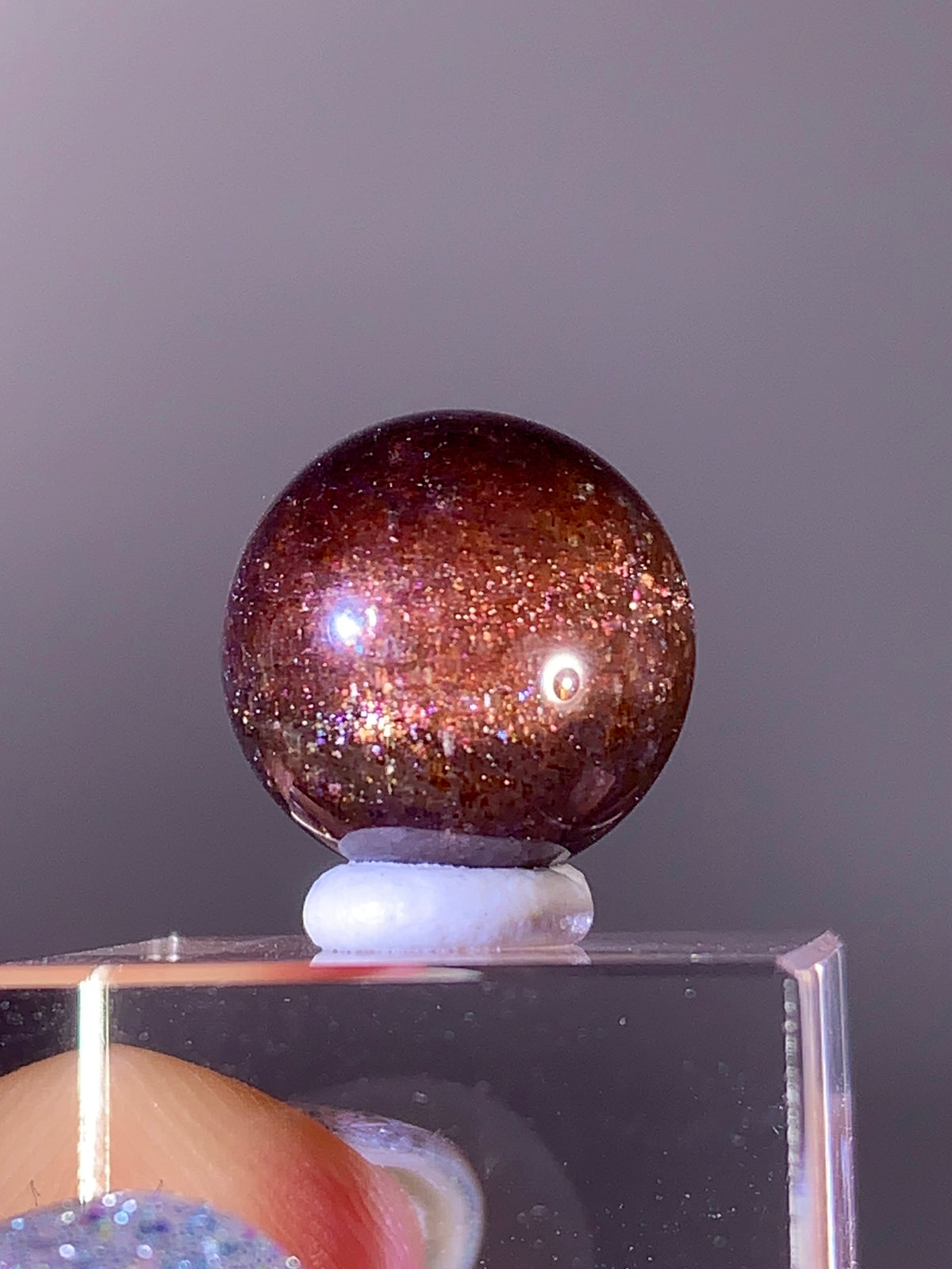 High-Grade Galaxy Iolite & Sunstone Bloodshot Sphere | Tanzania
