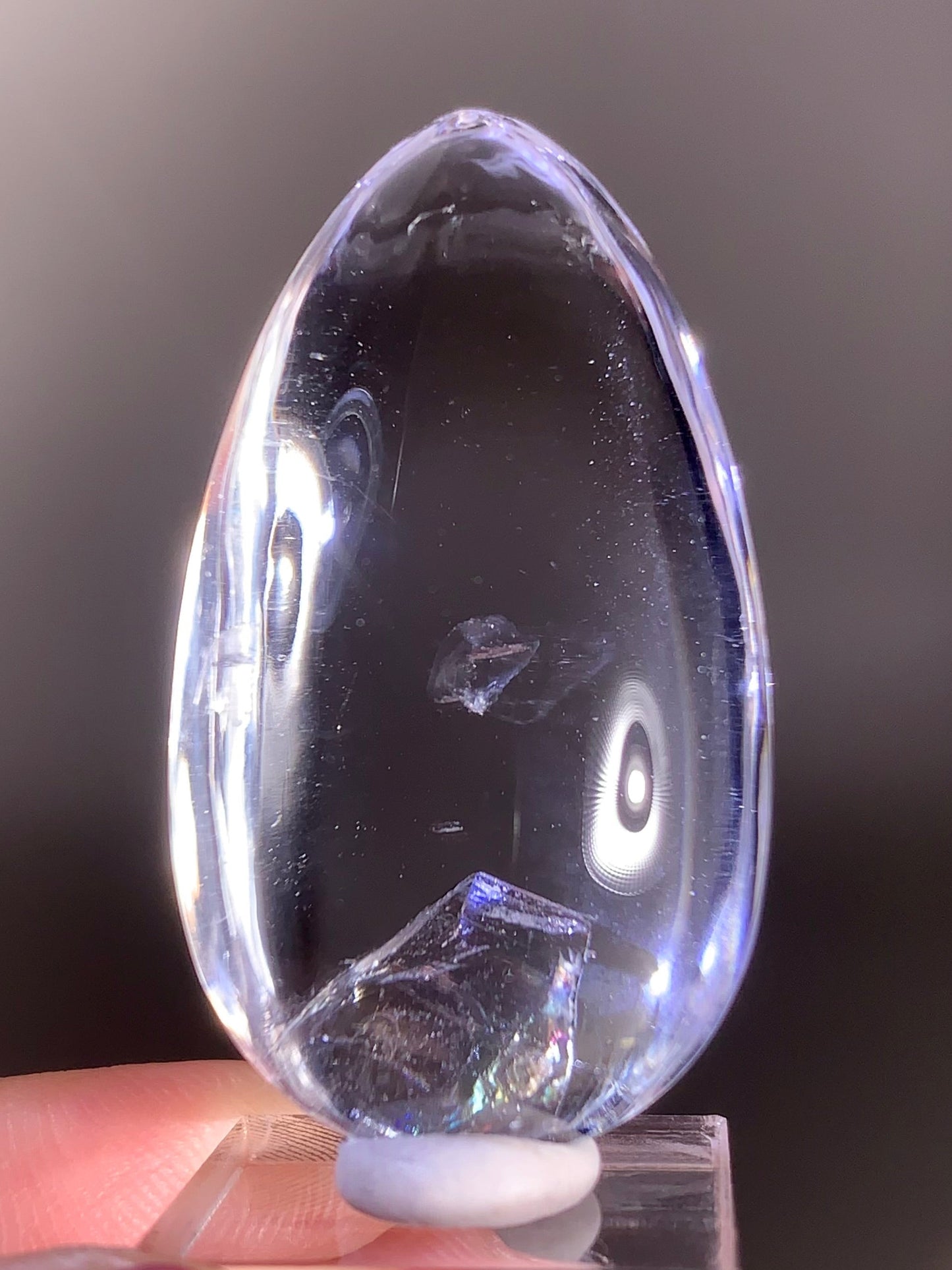 Top-Quality Water-Clear Quartz with Manifestation Crystal and Rainbow Inclusions