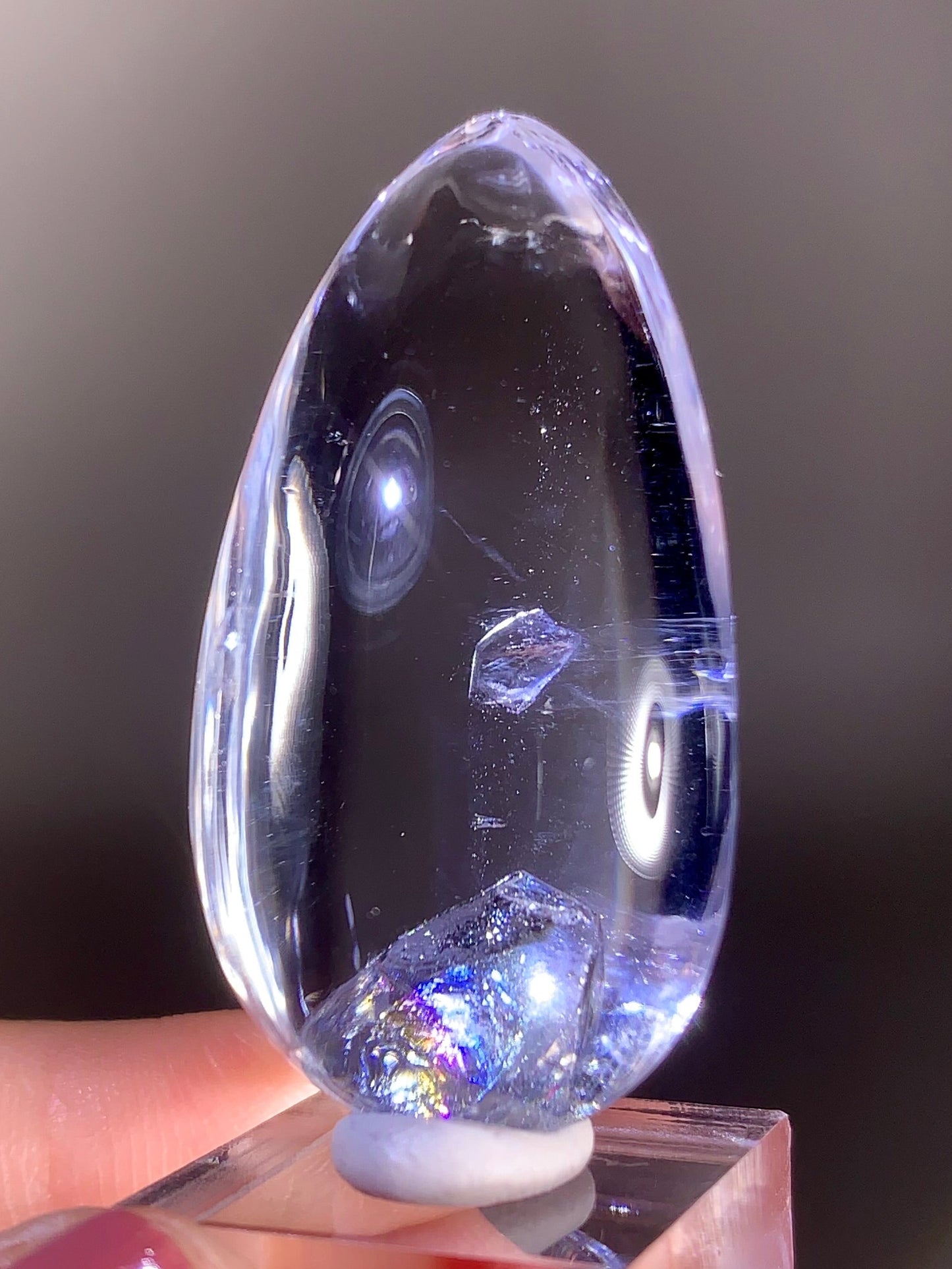 Top-Quality Water-Clear Quartz with Manifestation Crystal and Rainbow Inclusions