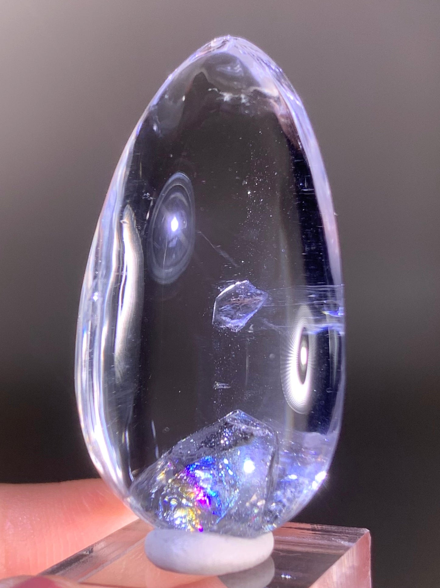Top-Quality Water-Clear Quartz with Manifestation Crystal and Rainbow Inclusions