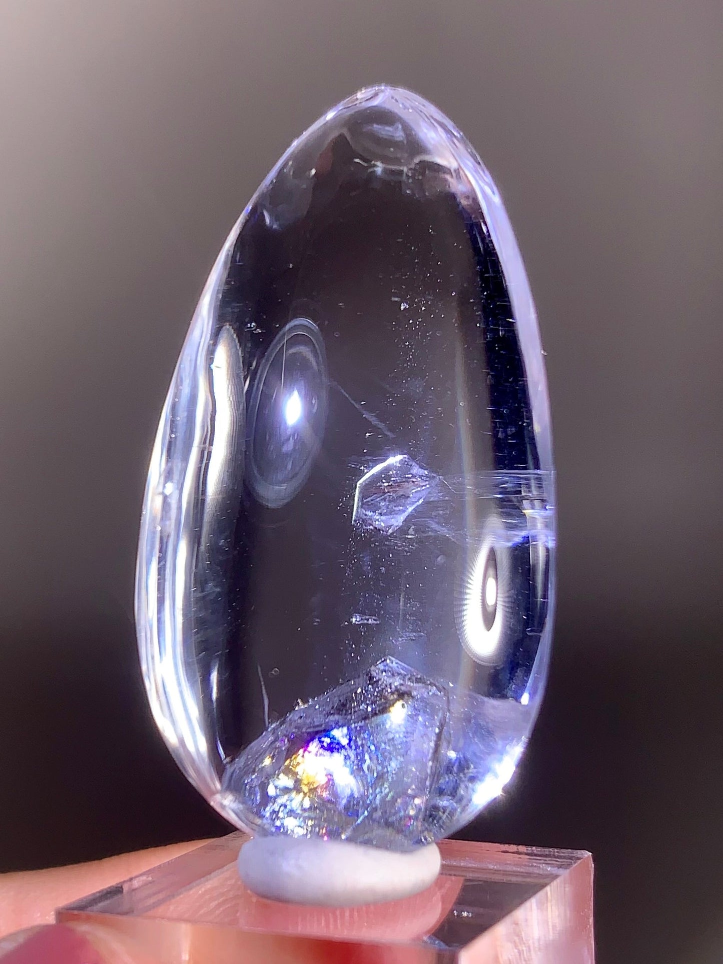 Top-Quality Water-Clear Quartz with Manifestation Crystal and Rainbow Inclusions