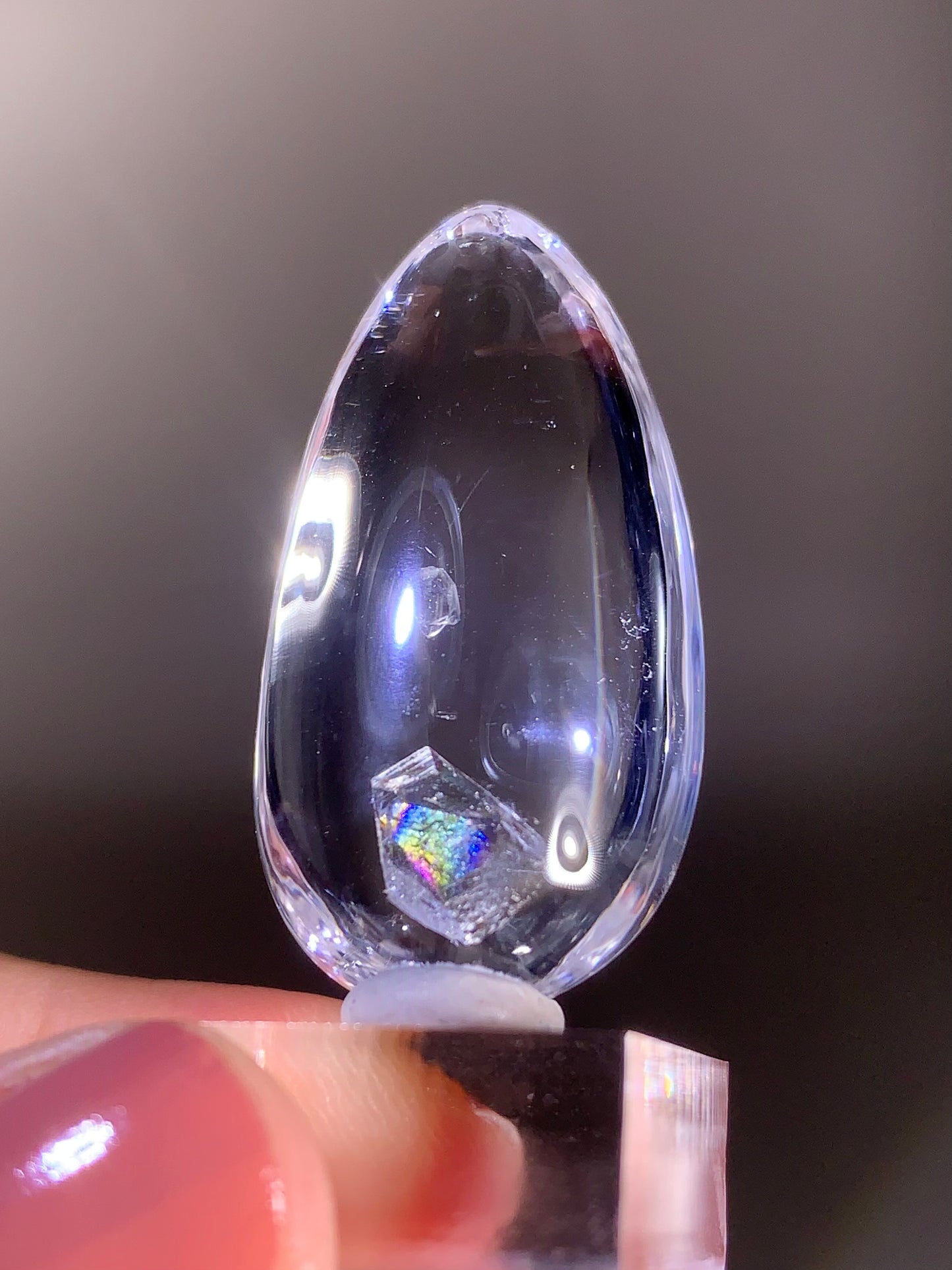 Top-Quality Water-Clear Quartz with Manifestation Crystal and Rainbow Inclusions