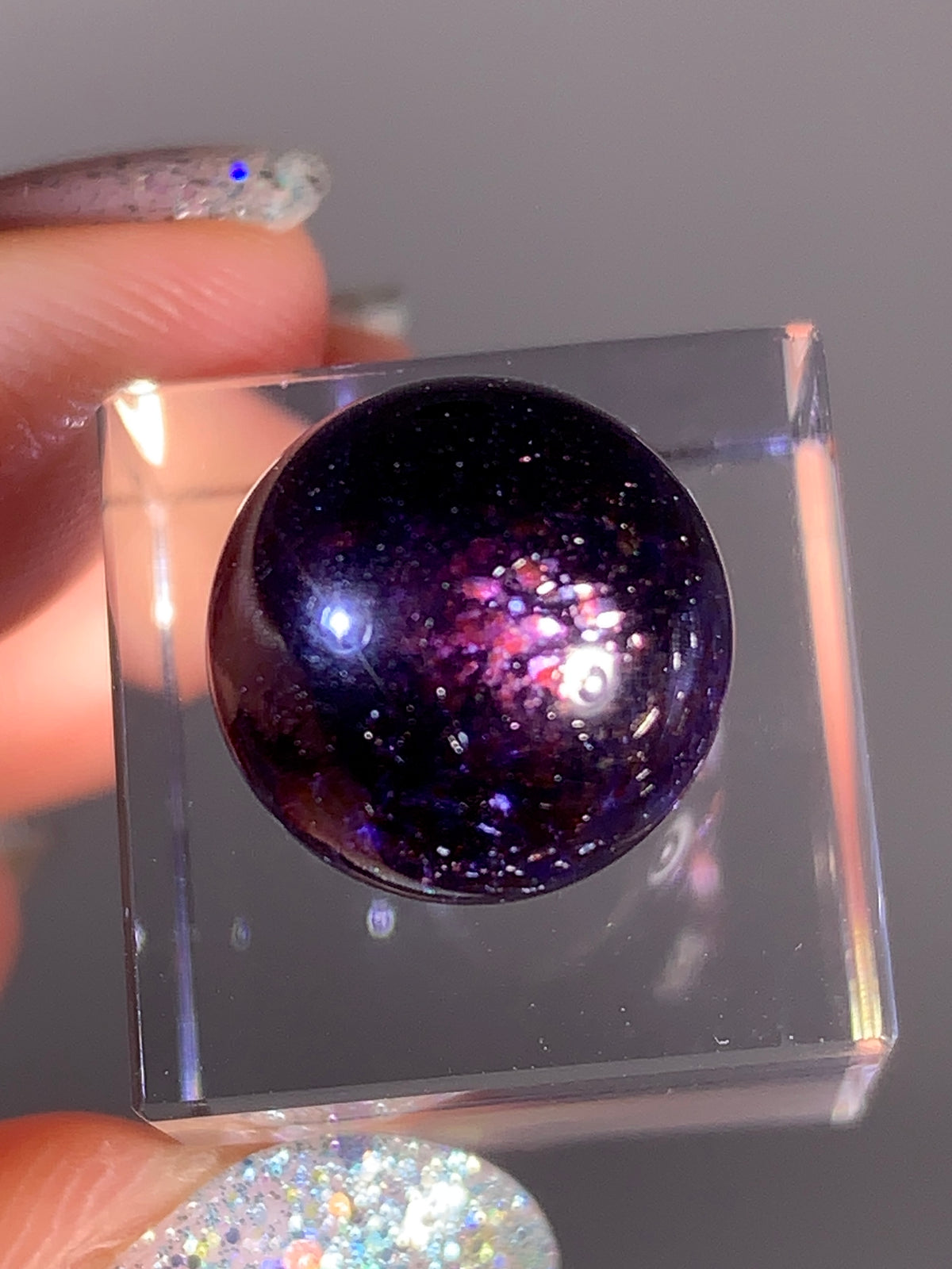 Collector-Grade Galaxy Iolite & Sunstone Bloodshot Sphere | Tanzania