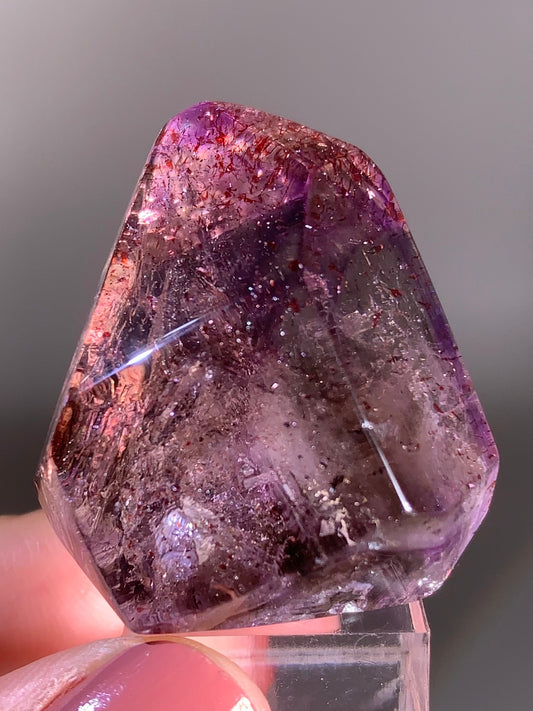 Rare Super Seven Enhydro Double-Bubble Polished Freeform