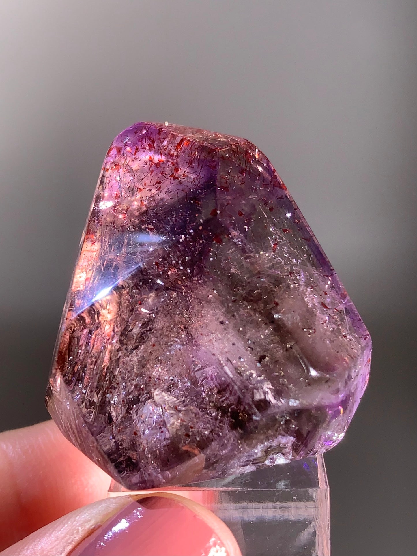 Rare Super Seven Enhydro Double-Bubble Polished Freeform