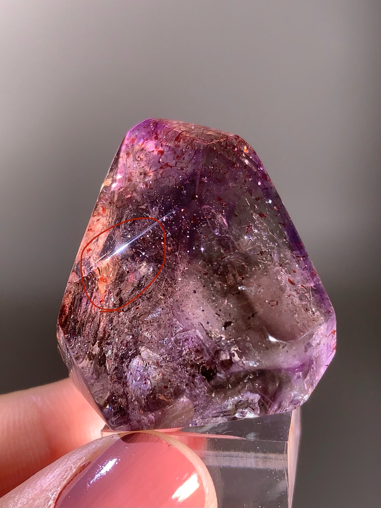 Rare Super Seven Enhydro Double-Bubble Polished Freeform