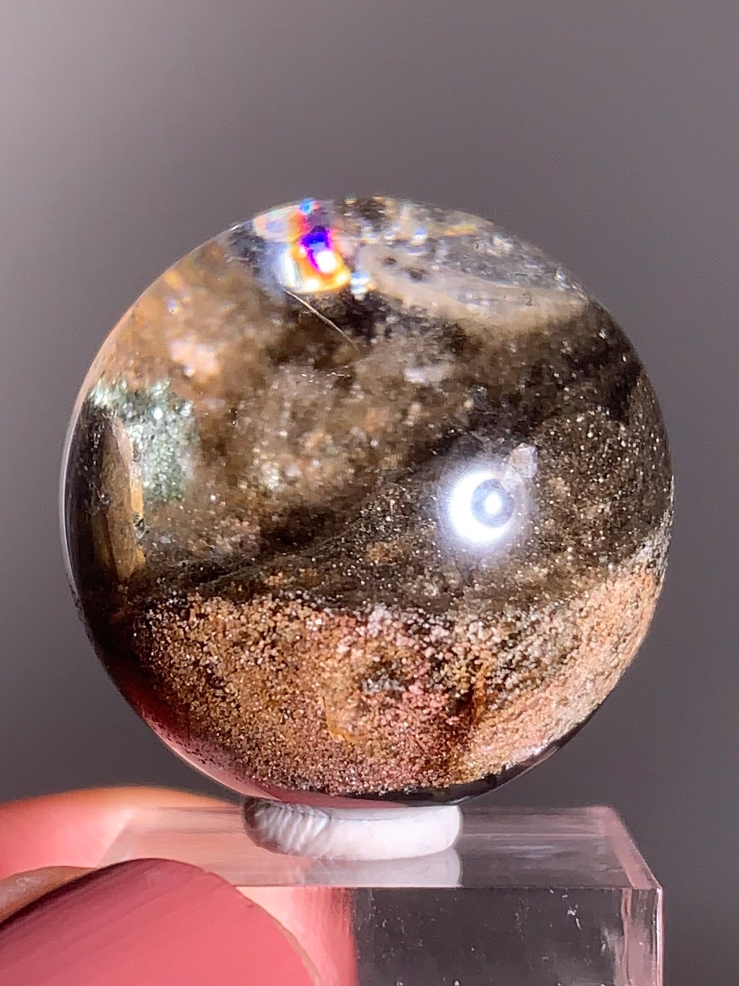 Coloful Garden Quartz with Manifestation (Quartz-in-Quartz) Sphere