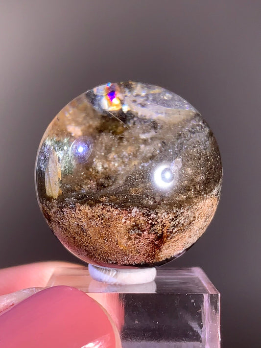 Coloful Garden Quartz with Manifestation (Quartz-in-Quartz) Sphere