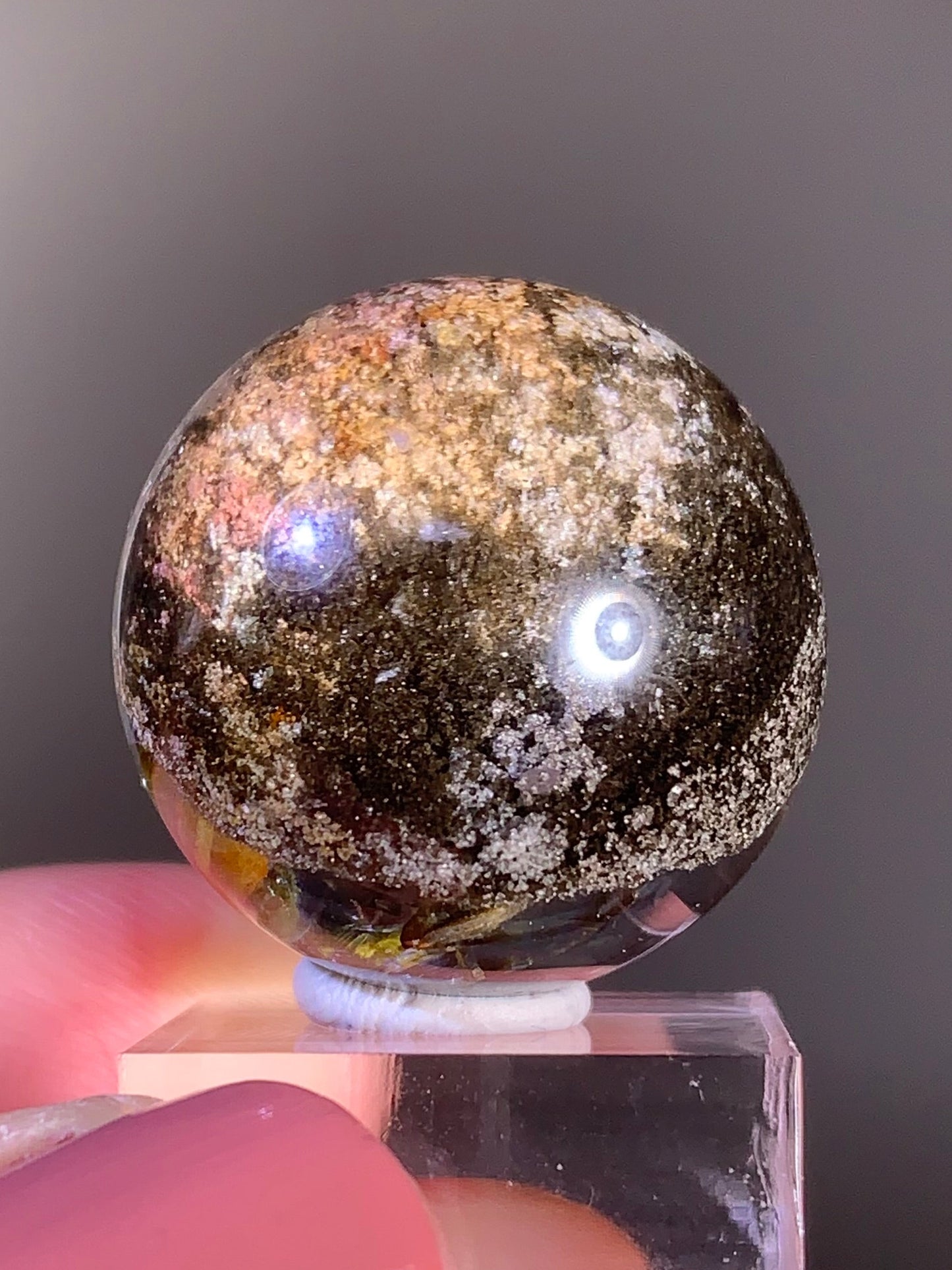 Coloful Garden Quartz with Manifestation (Quartz-in-Quartz) Sphere