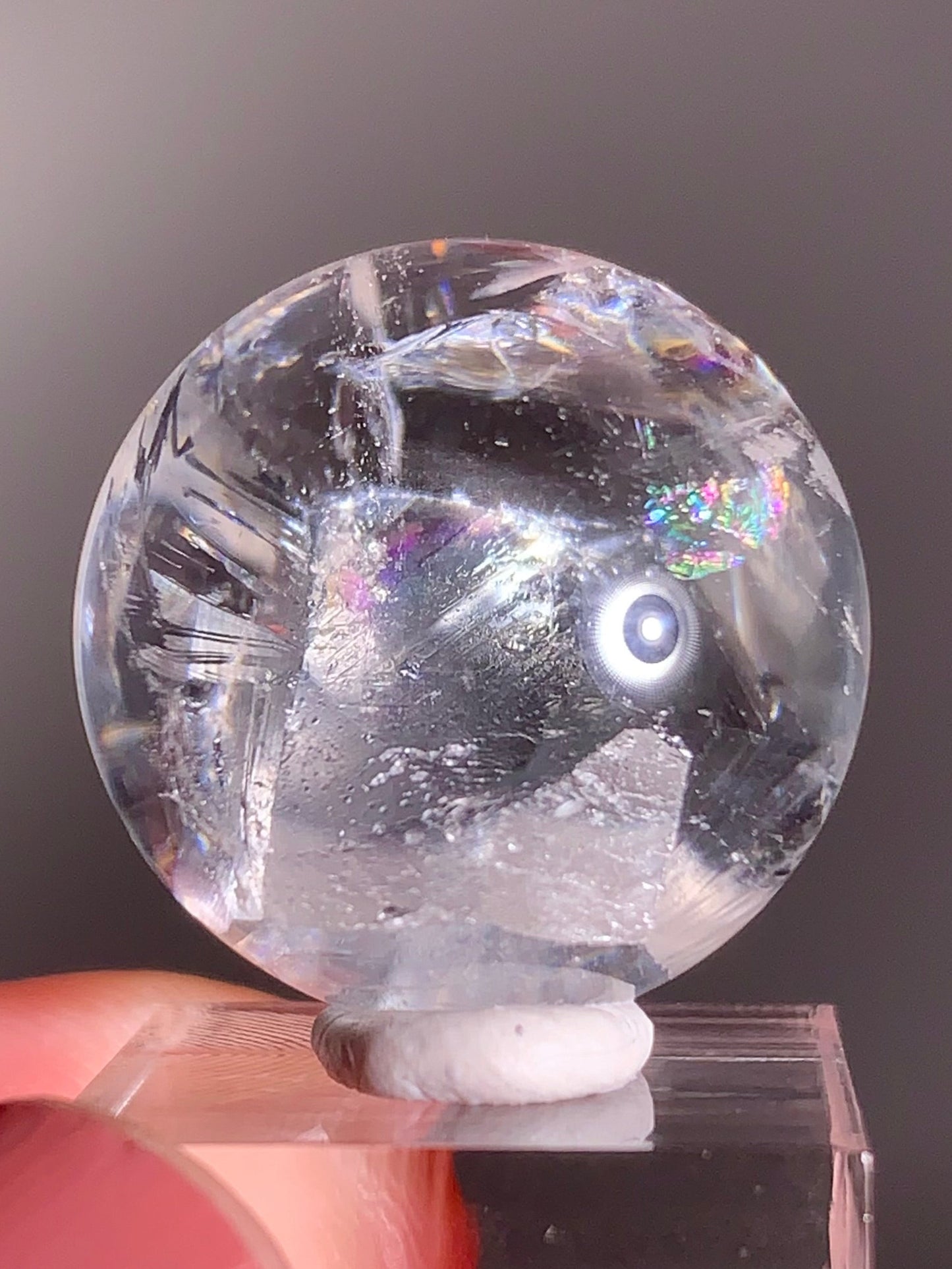Manifestation (Quartz-in-Quartz) in Clear Quartz Sphere