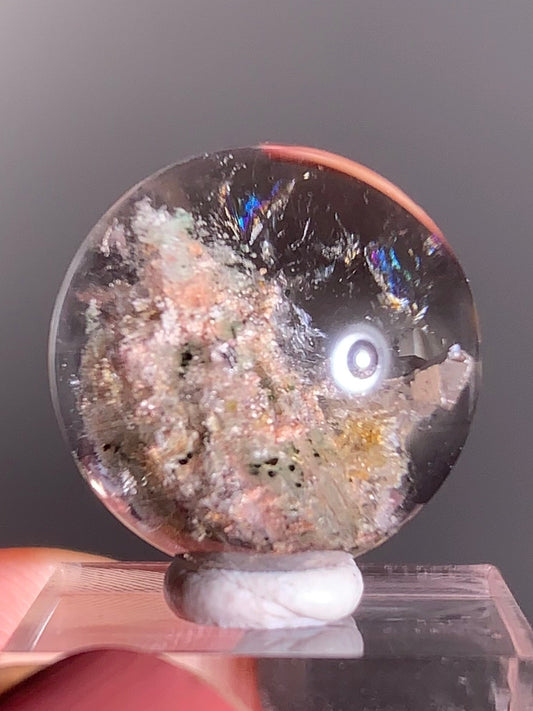 Colorful Garden Quartz Sphere with Manifestations (Crystal-in-Crystal)