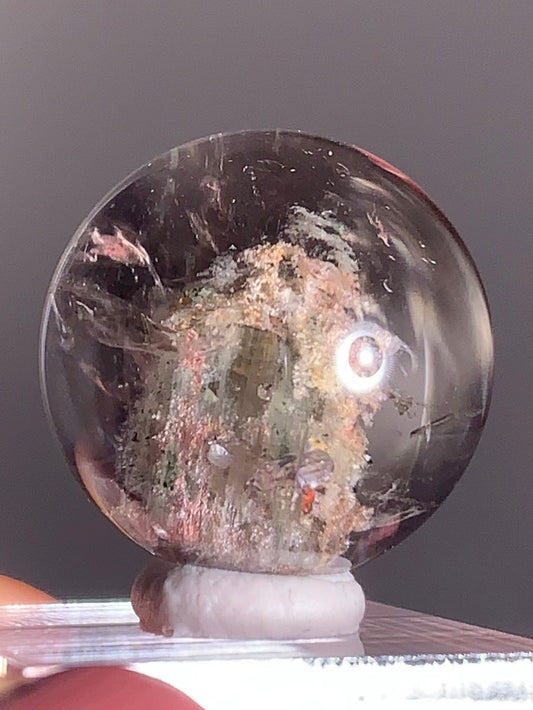 Colorful Garden Quartz Sphere with Manifestations (Crystal-in-Crystal)
