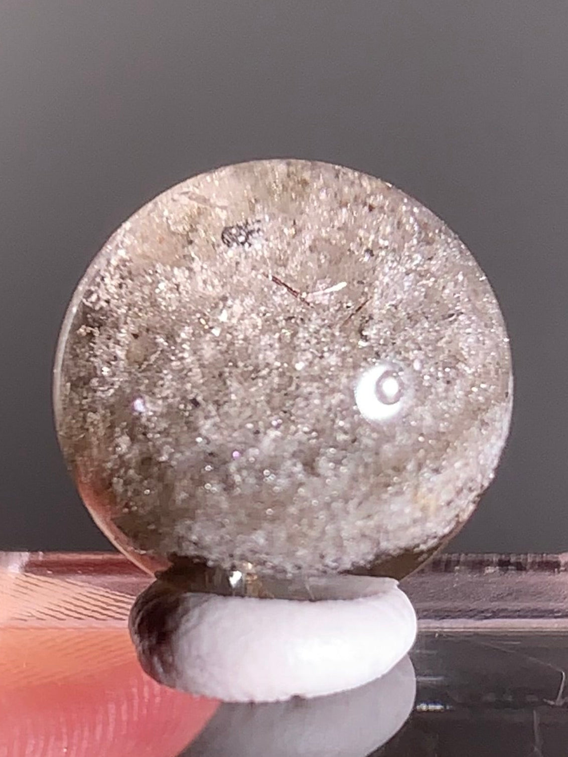 Shimmery Garden Quartz Sphere with Multiple Tiny Manifestations