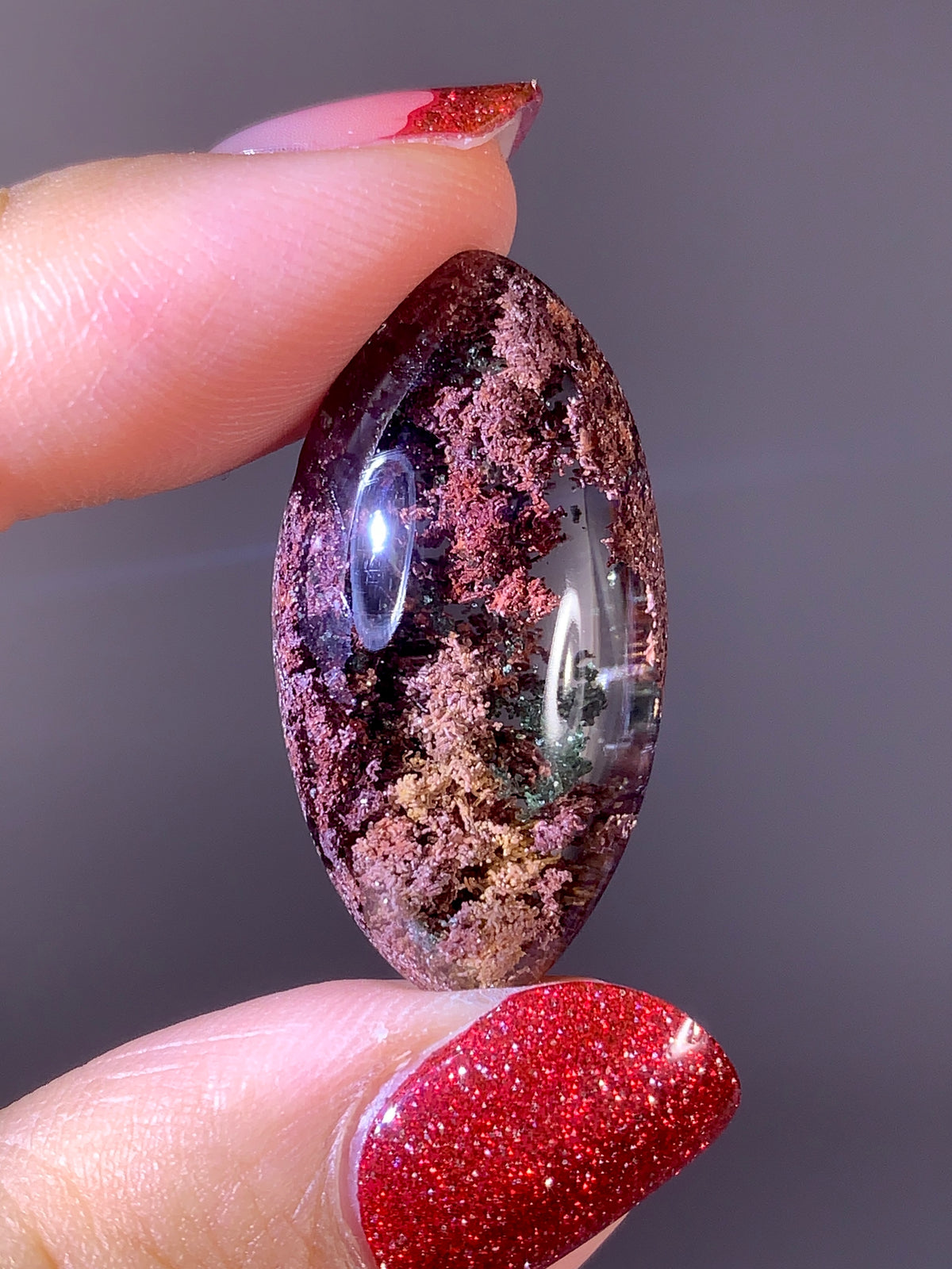 High-Grade Shiny Colorful Four Seasons Garden Quartz Polished Teardrop from Brazil