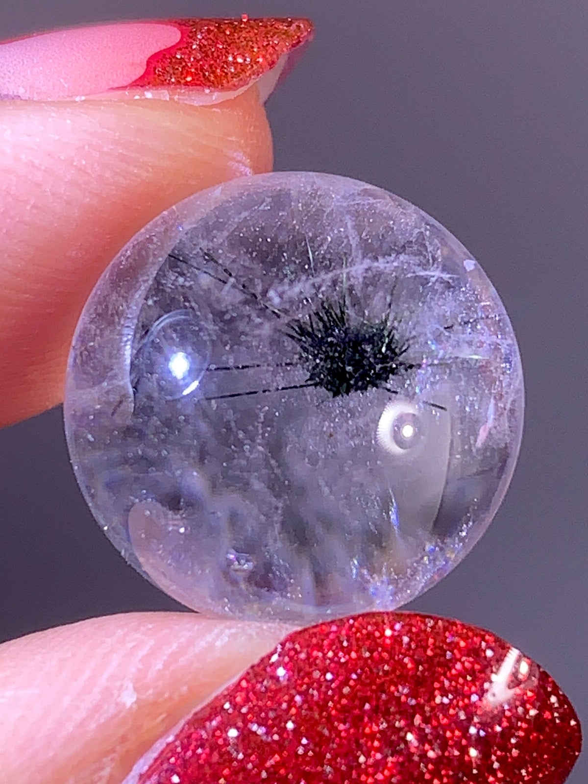 High-Quality Hollandite Inclusion Quartz Sphere | Madagascar