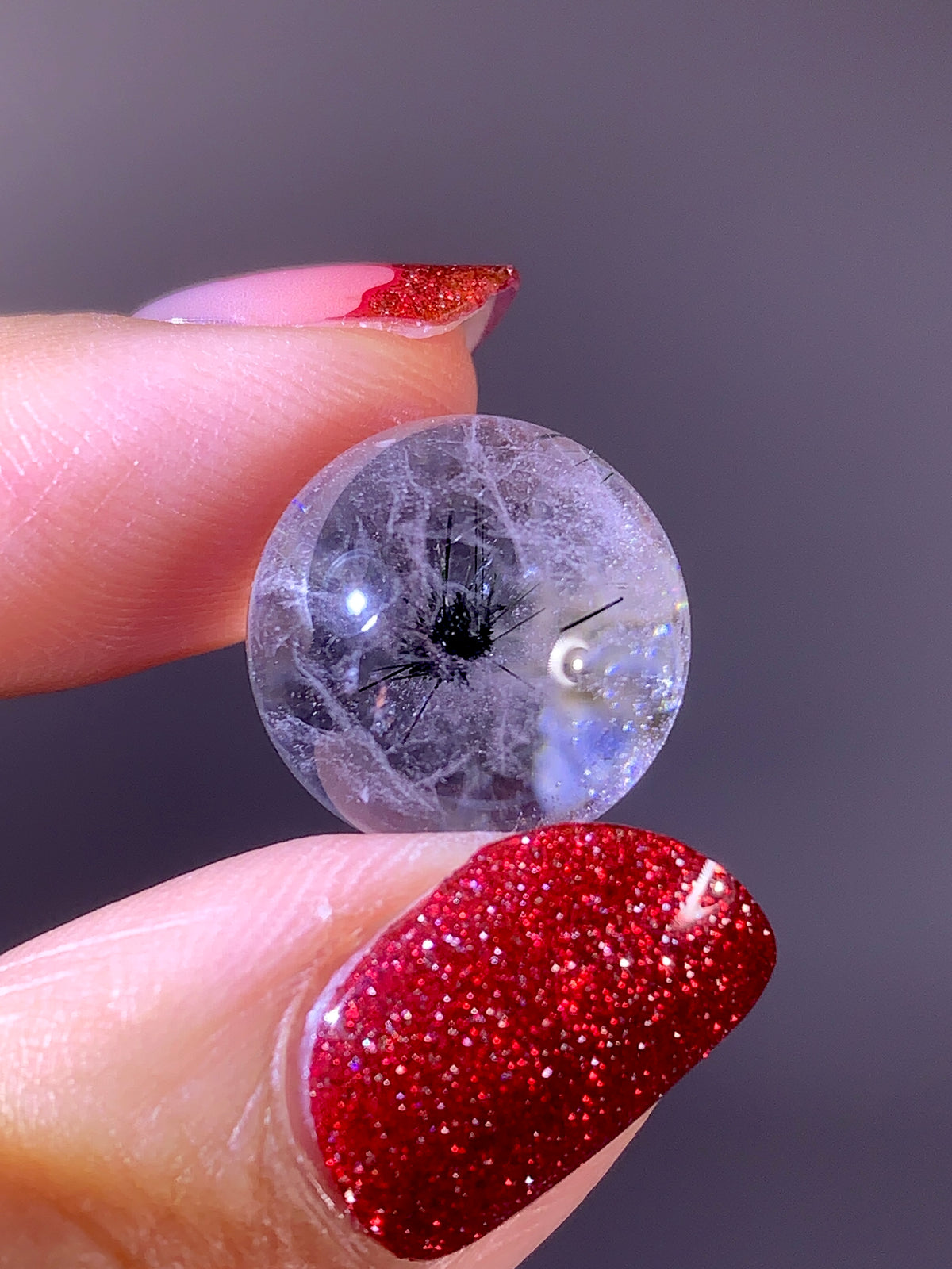 High-Quality Hollandite Inclusion Quartz Sphere | Madagascar