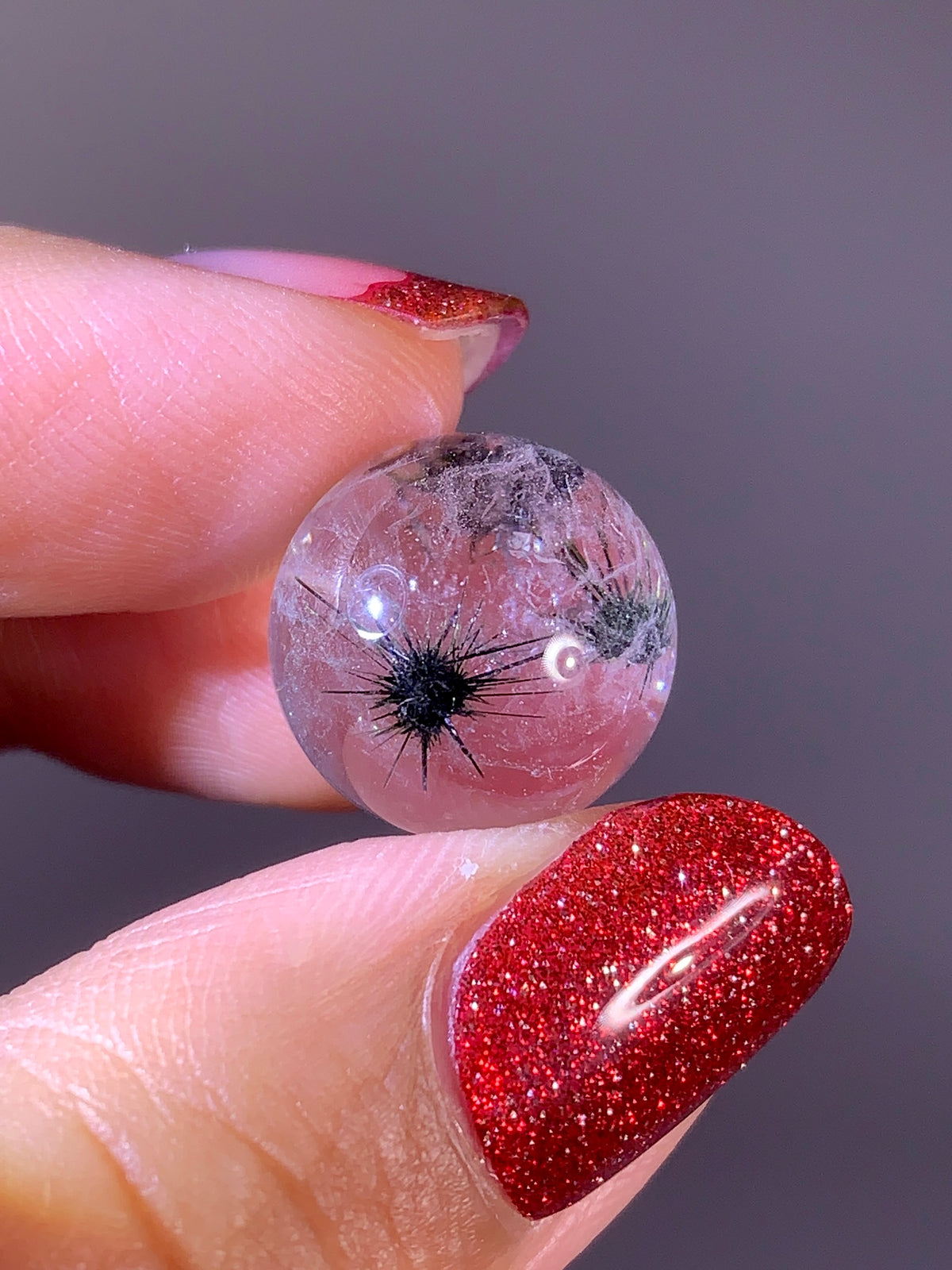 High-Quality Hollandite Inclusion Quartz Sphere | Madagascar